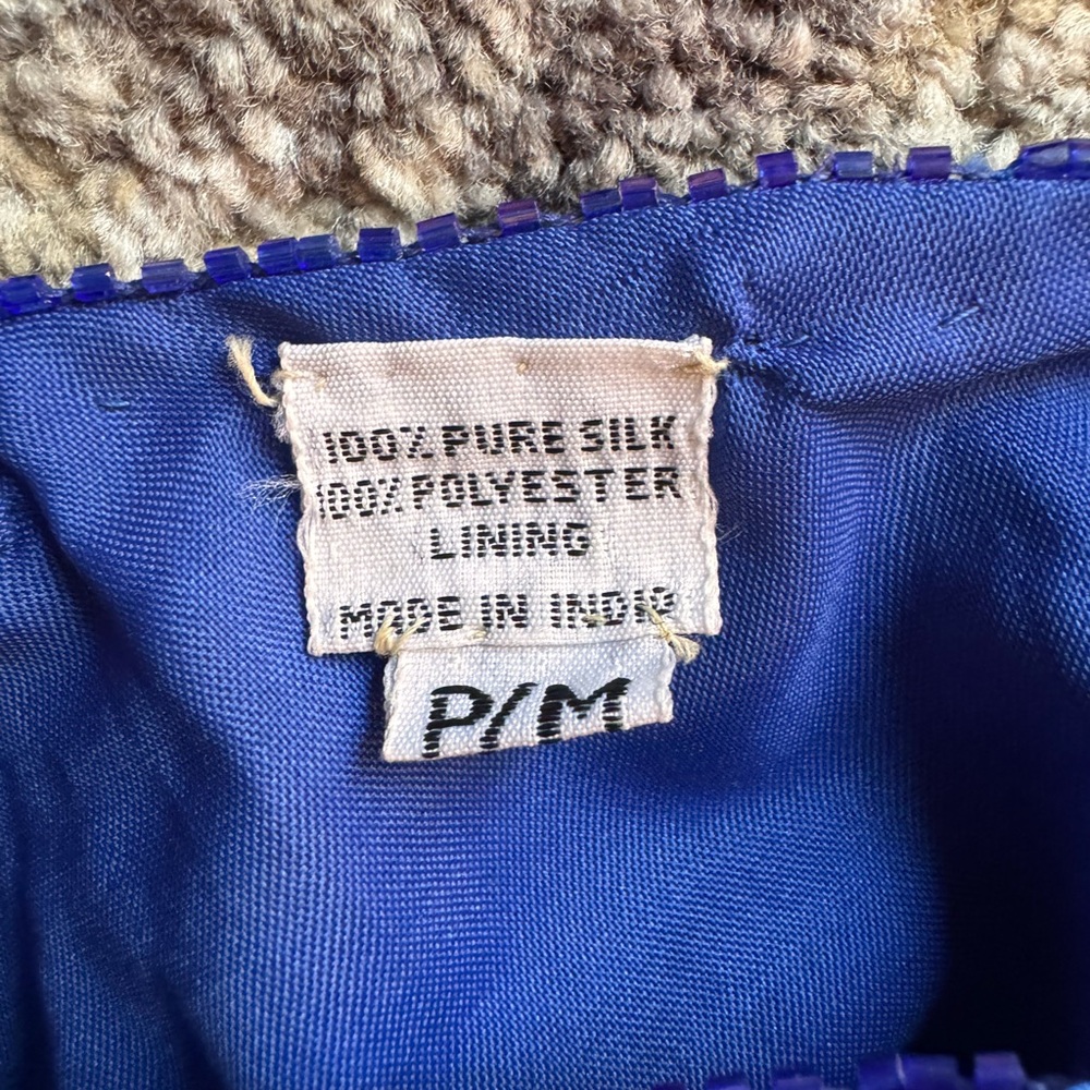 Vintage Scala Stunning Blue Sequin Silk Mini Dress - Picture 12 of 12